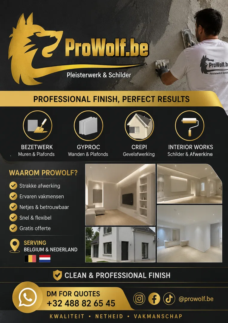 🏠 PROWOLF.BE | PROFESYONEL SIVA & İÇ DEKORASYONEvinizi veya projenizi kaliteli...