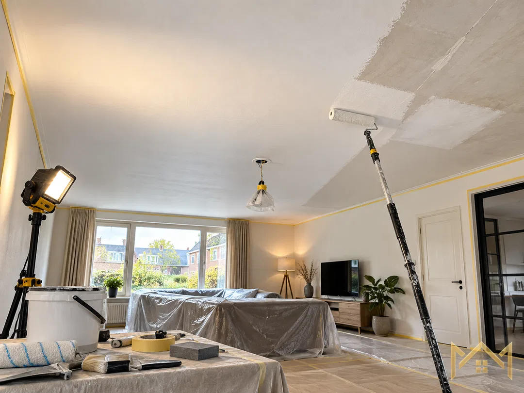 Plafond schilderen: zelf rollen of toch laten uitvoeren? Een plafond schilderen...